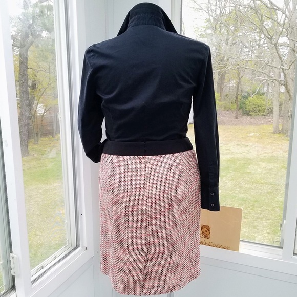 Banana Republic Black Orange Woven Tweed Tuxedo Piping Pencil Skirt - Picture 5 of 7